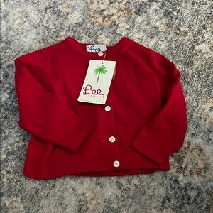 Lilly Pulitzer Vibrant Red Button-Up Cardigan